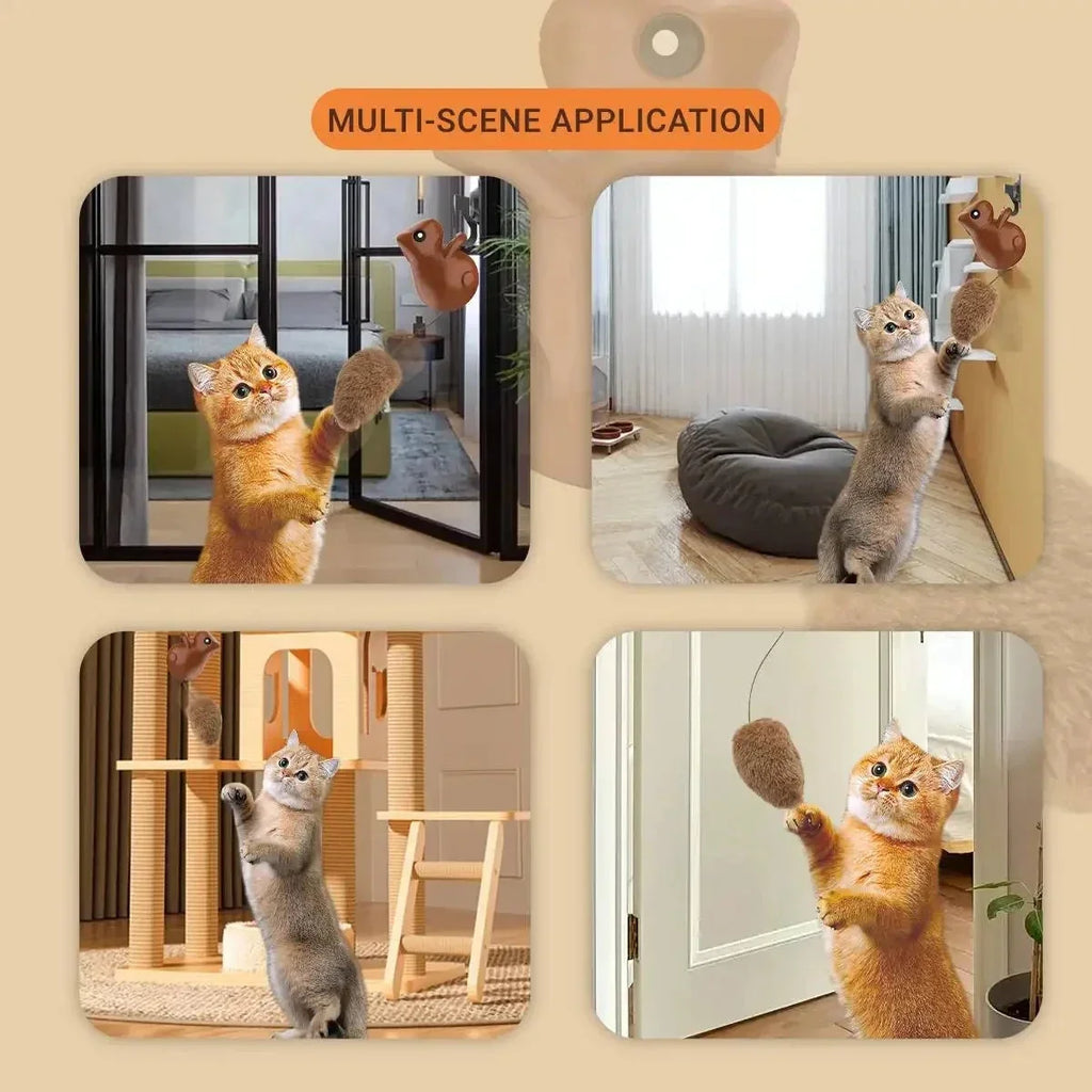 Cat Teasing Automatic Squirrel Tail Hanging Toy