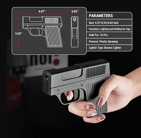 2-in-1 Gun Shape Pistol Cigarette Case with Lighter🔫
