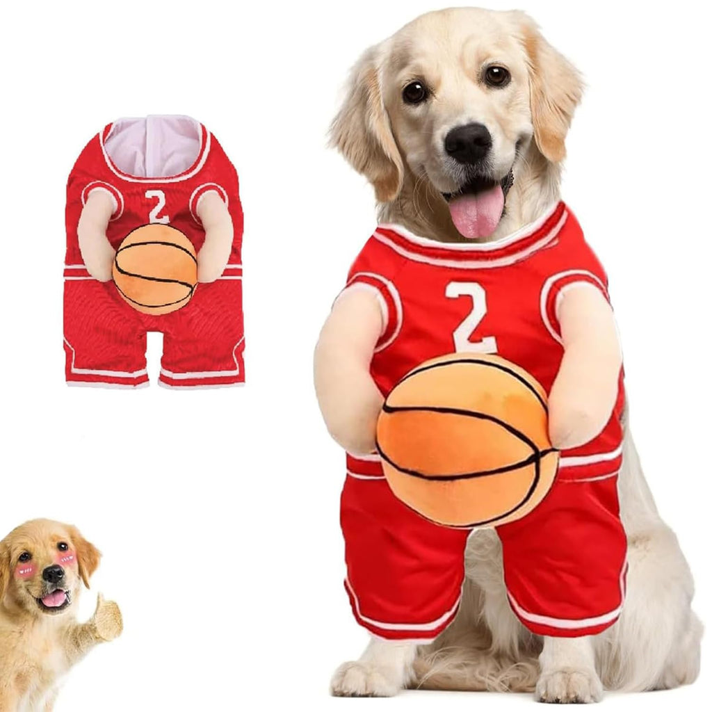 Funny Dog Basketball Costume with Ball in Hand