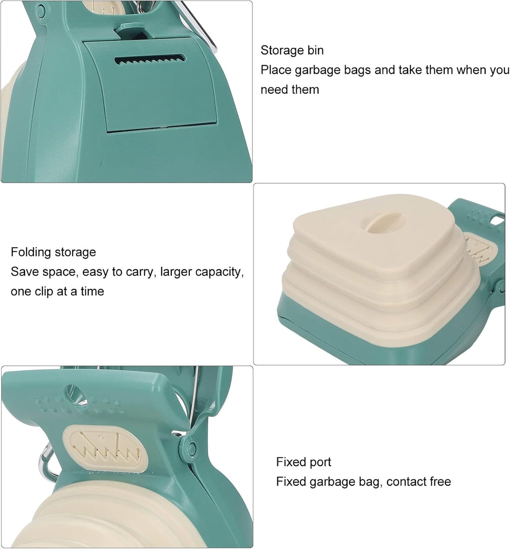 Portable Handheld Dog Pooper Scooper With Inbuilt Poop Bags Tray