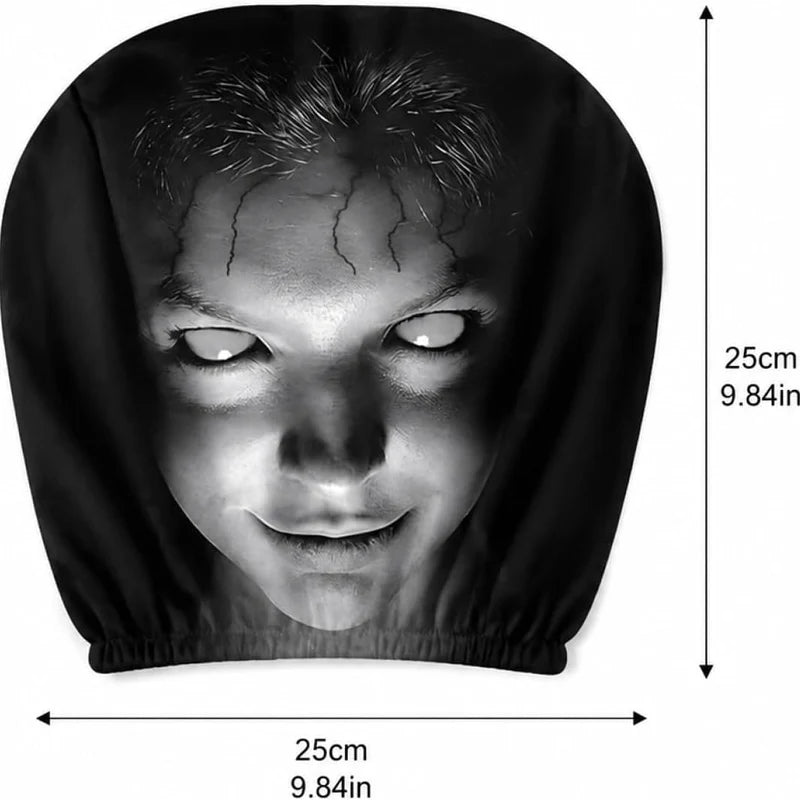 3D Creepy Ghost Face Headrest Covers | Universal fit