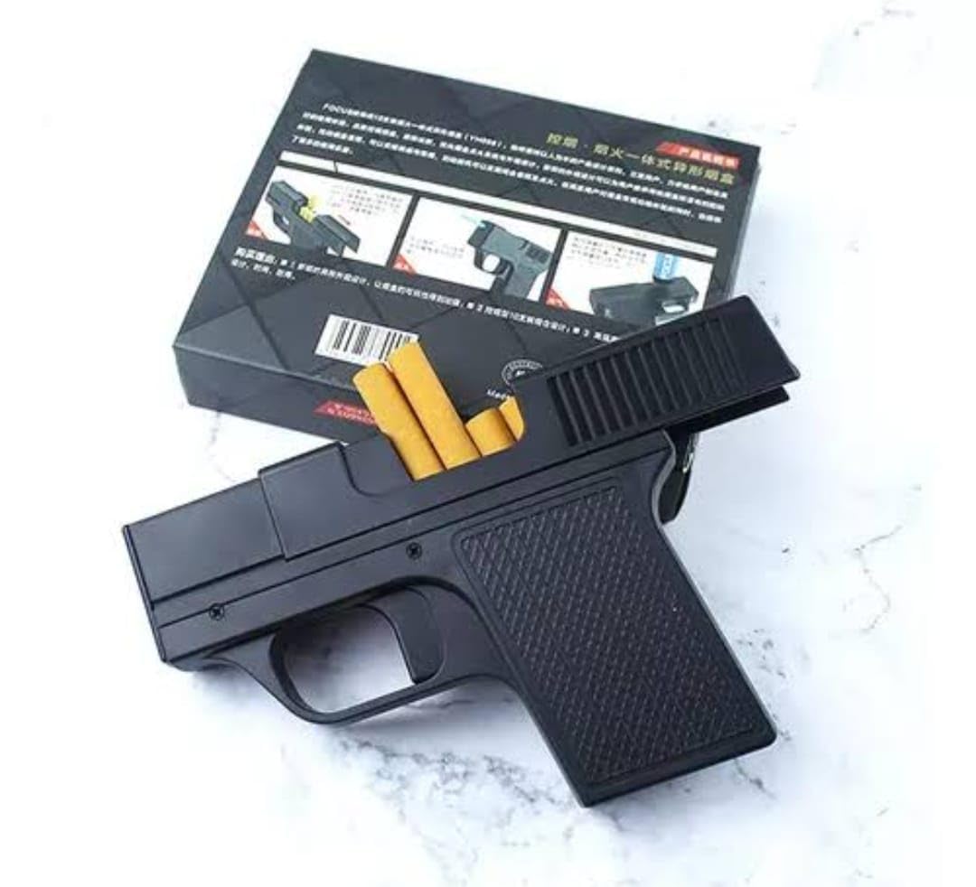 2-in-1 Gun Shape Pistol Cigarette Case with Lighter🔫