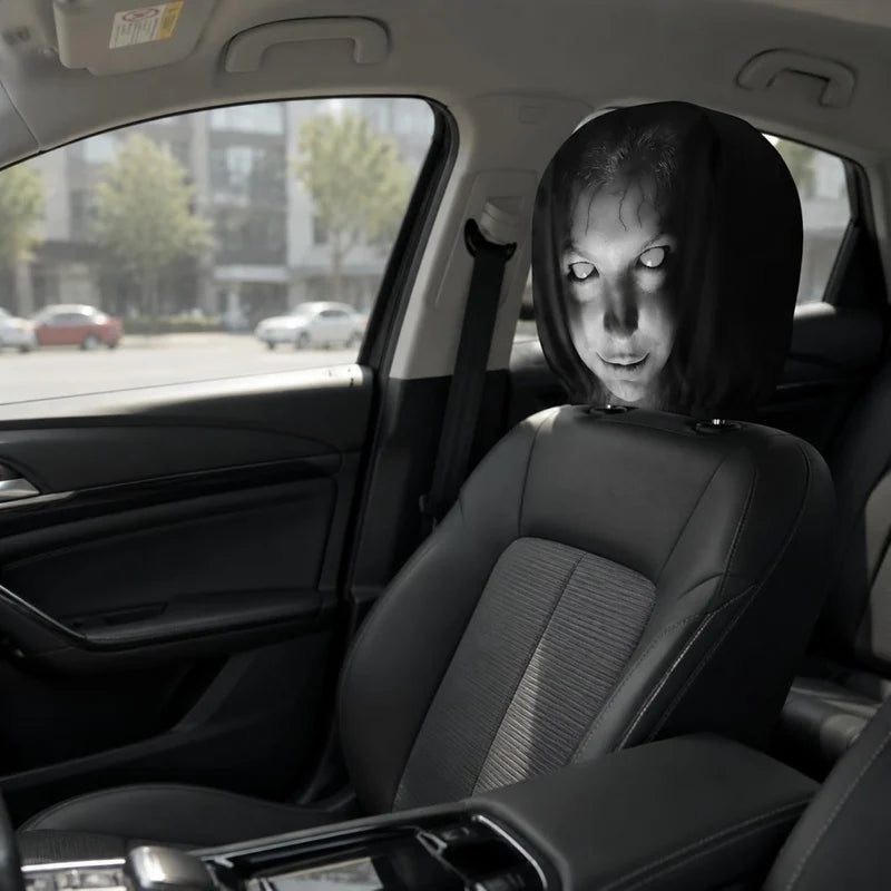 3D Creepy Ghost Face Headrest Covers | Universal fit