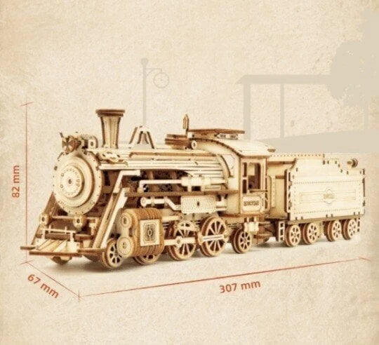 Wooden Mechanical Train Puzzle Set