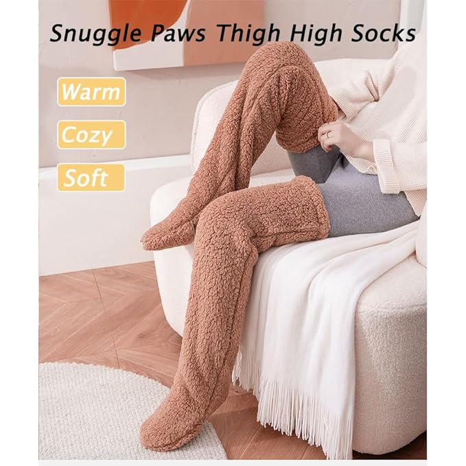 Cozy Snuggle Paws Thigh High Socks