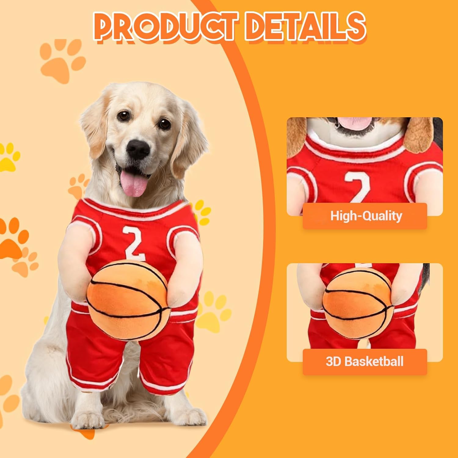 Funny Dog Basketball Costume with Ball in Hand