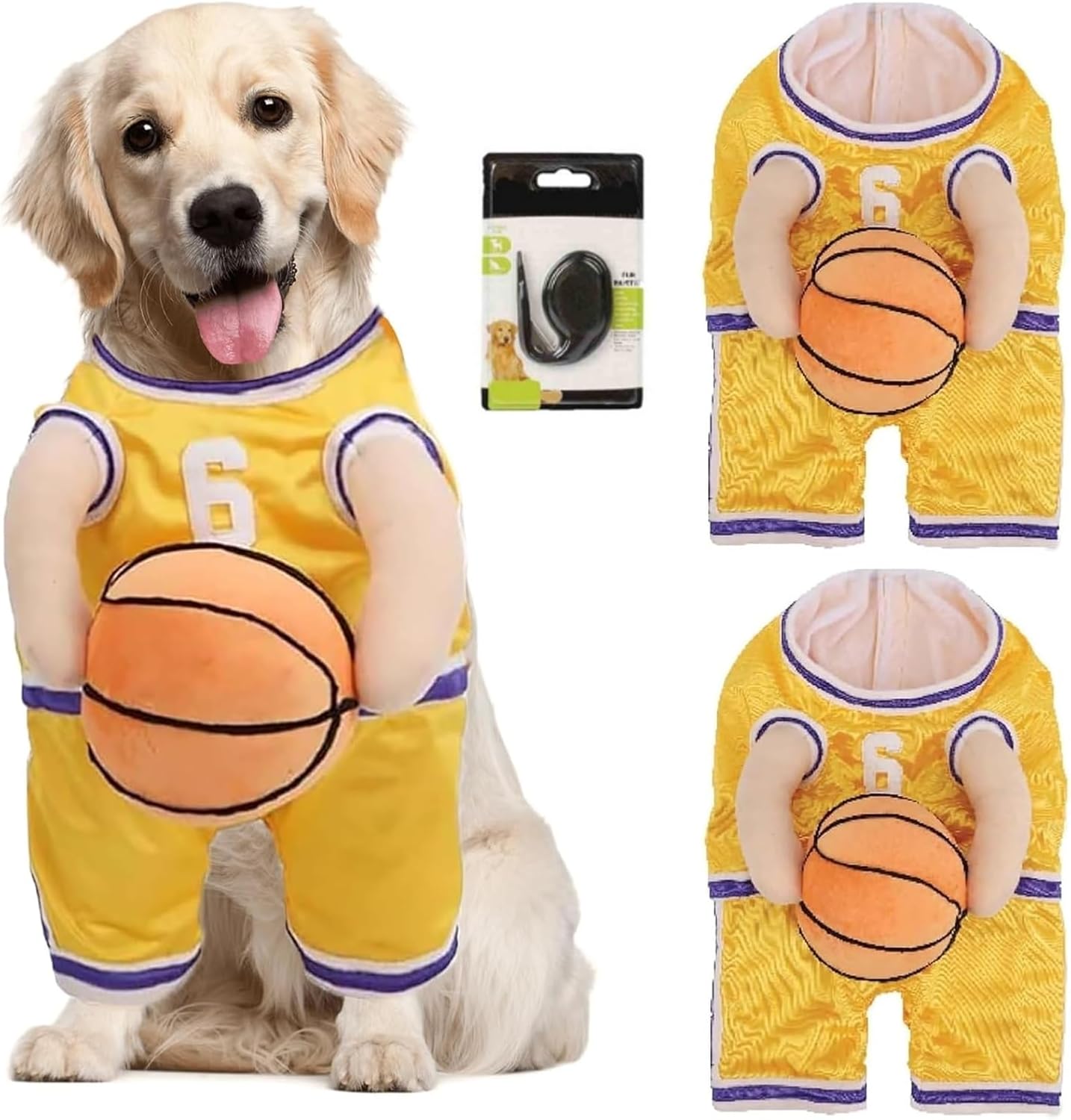 Funny Dog Basketball Costume with Ball in Hand