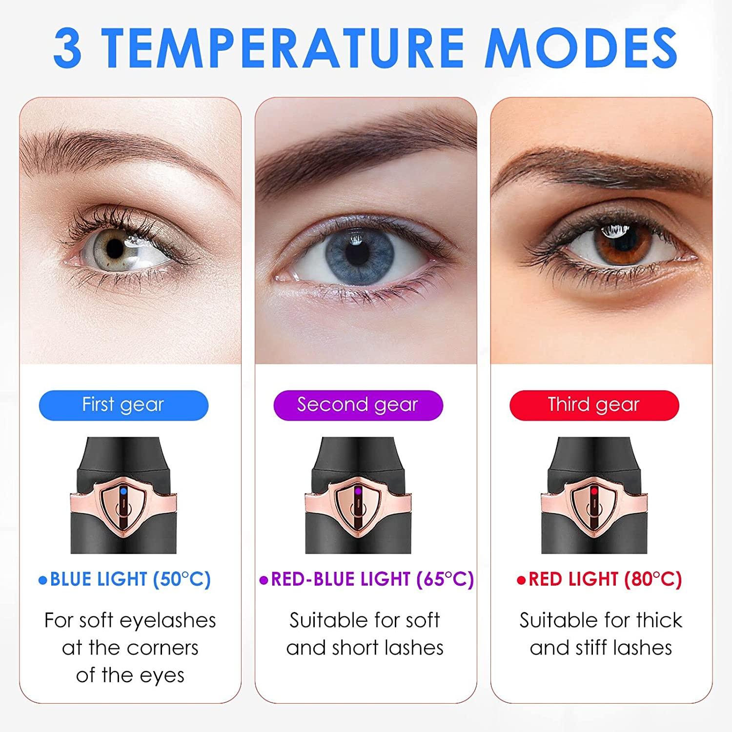 Heated Eyelash Curler Usb Rechargeable Heated Lash Curler With Built-in Comb