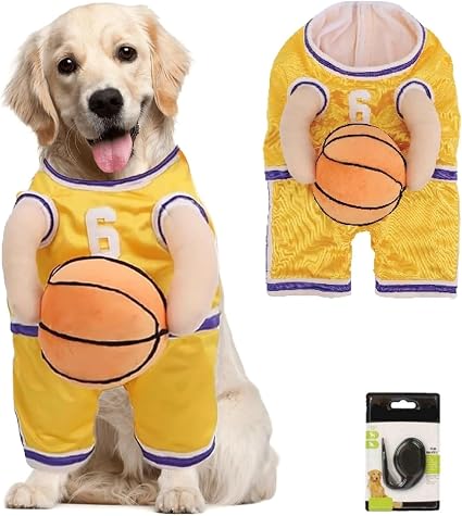 Funny Dog Basketball Costume with Ball in Hand