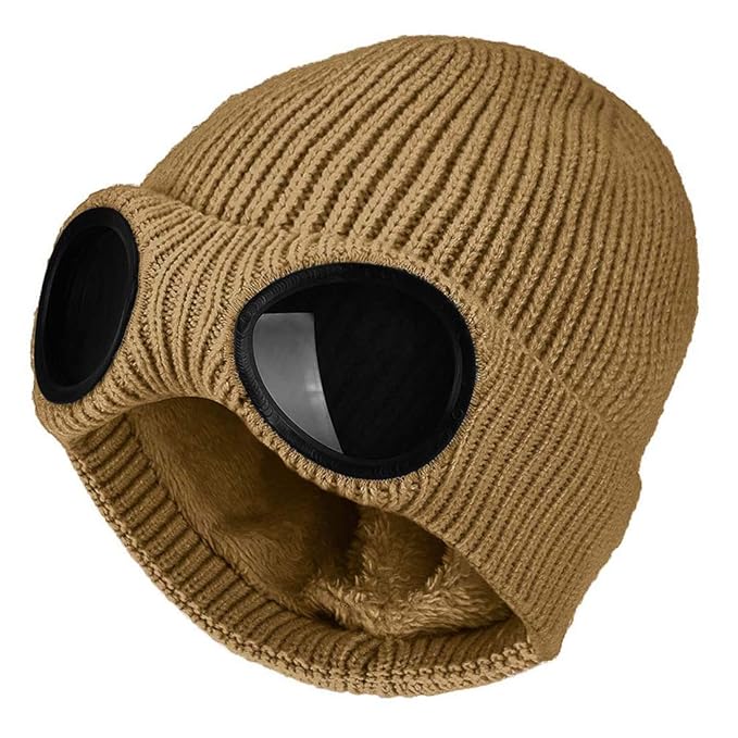 Winter Wool Goggles Beanies Cap