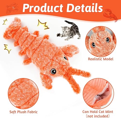 Wagging Tail Lobster Interactive Pet Toy | Smart Toy For Cats & Dogs to Keep Them Busy for Boredom