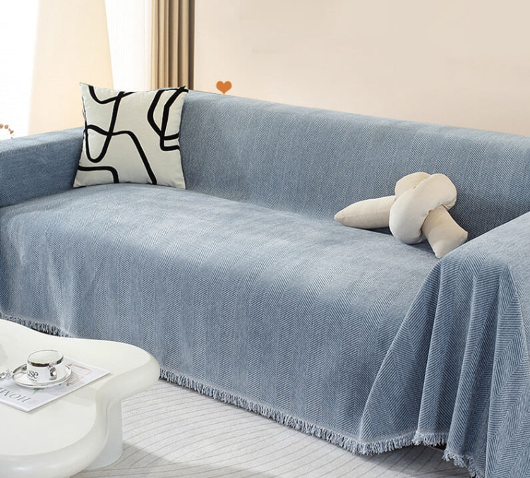 Chenille Blanket Herringbone Tassel Sofa Cover Sofa Throws