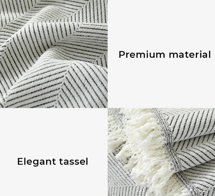 Chenille Blanket Herringbone Tassel Sofa Cover Sofa Throws