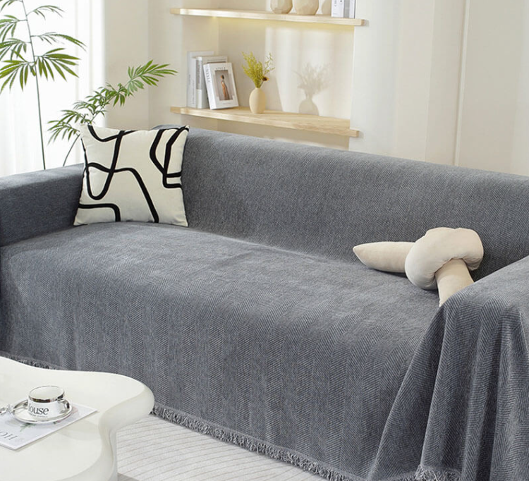 Chenille Blanket Herringbone Tassel Sofa Cover Sofa Throws