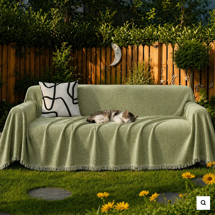 Chenille Blanket Herringbone Tassel Sofa Cover Sofa Throw Blanket