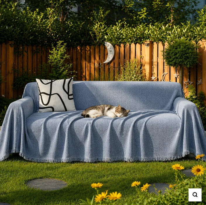 Chenille Blanket Herringbone Tassel Sofa Cover Sofa Throw Blanket
