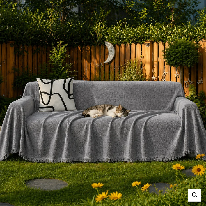 Chenille Blanket Herringbone Tassel Sofa Cover Sofa Throw Blanket
