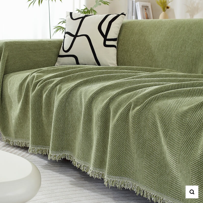 Chenille Blanket Herringbone Tassel Sofa Cover Sofa Throw Blanket