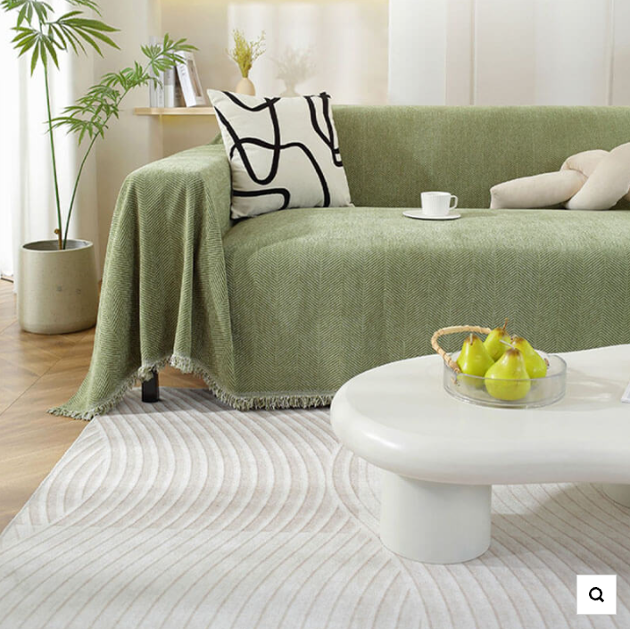 Chenille Blanket Herringbone Tassel Sofa Cover Sofa Throw Blanket