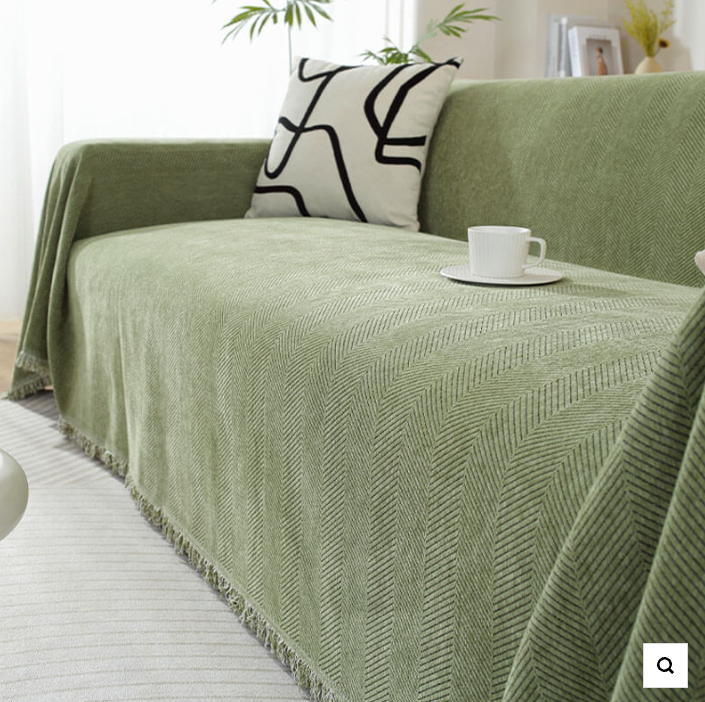 Chenille Blanket Herringbone Tassel Sofa Cover Sofa Throw Blanket