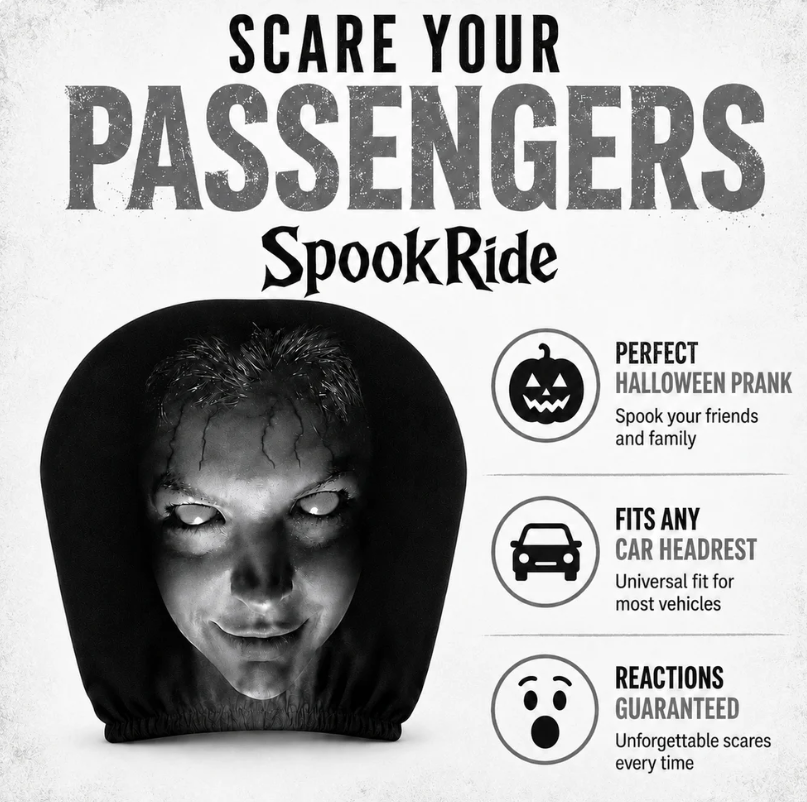 3D Creepy Ghost Face Headrest Covers | Universal fit