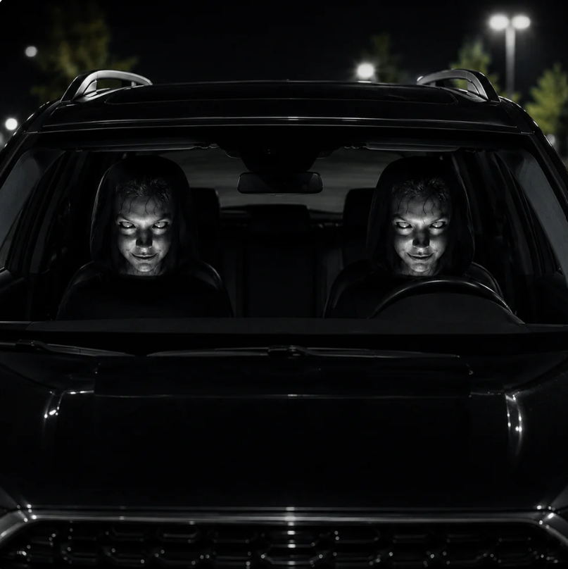 3D Creepy Ghost Face Headrest Covers | Universal fit