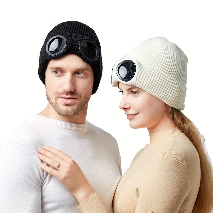 Winter Wool Goggles Beanies Cap