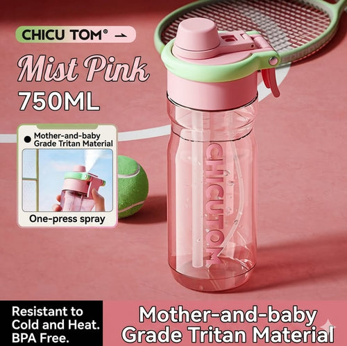 2-in-1 Mist+Sipper Bottle | Best for Summers | Sports, School, Walks, Daily Use.