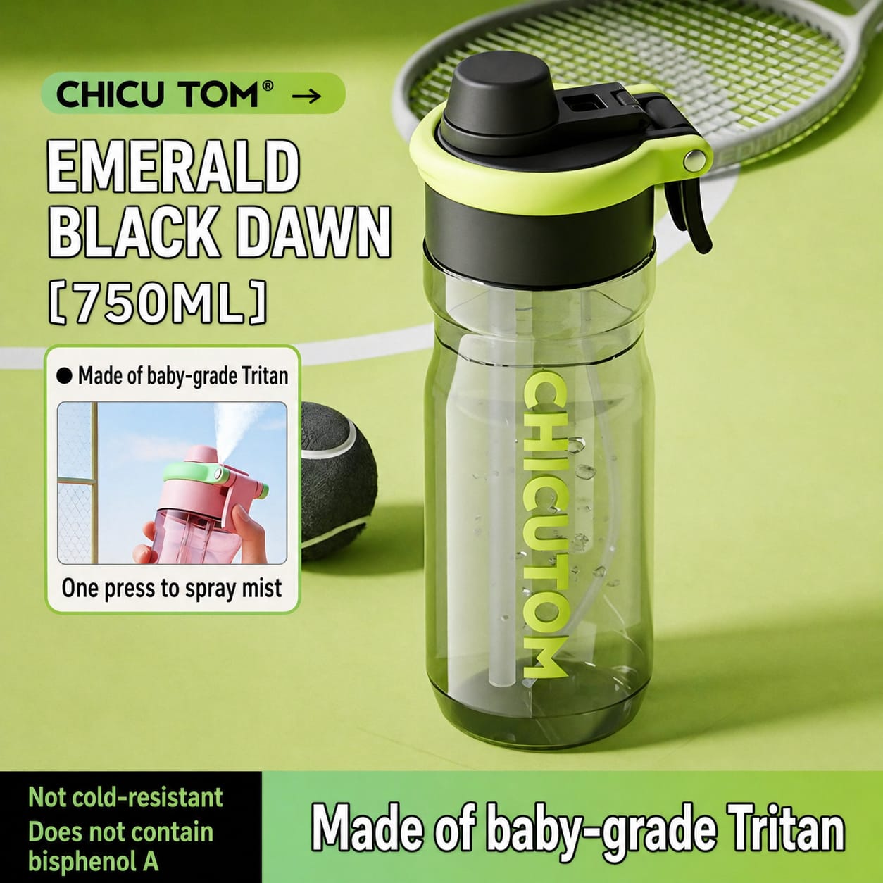2-in-1 Mist+Sipper Bottle | Best for Summers | Sports, School, Walks, Daily Use.