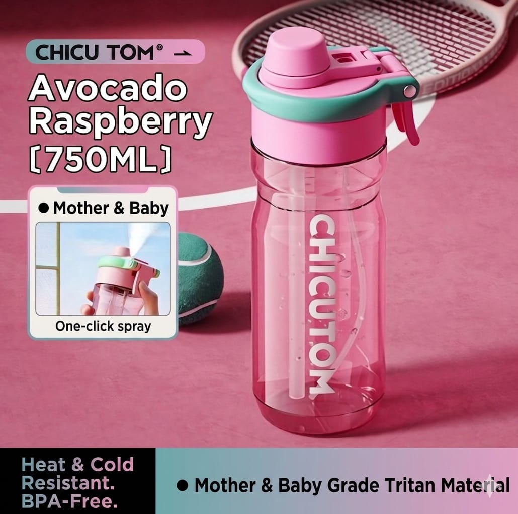 2-in-1 Mist+Sipper Bottle | Best for Summers | Sports, School, Walks, Daily Use.