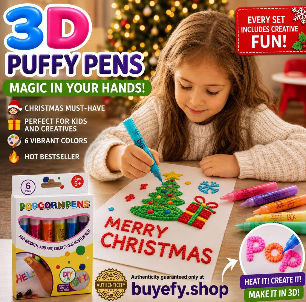 DIY 3D Puffy Popcorn Drawing Pens – Draw in 3D with a Single Stroke!🎄