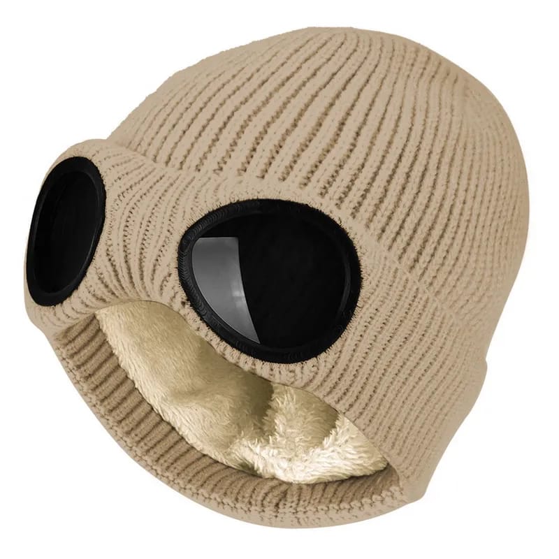 Winter Wool Goggles Beanies Cap